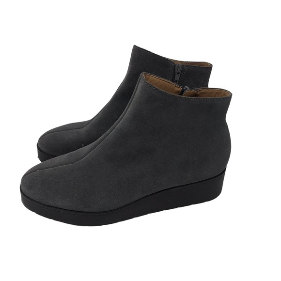 Lucky Brand Karmeya Suede Leather Grey Platform Waterproof Ankle Bootie … - Picture 10 of 10